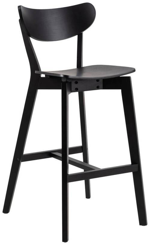 BARHOCKER Schwarz Eiche furniert - Schwarz, Trend, Holz (45/105/49cm) - MID.YOU