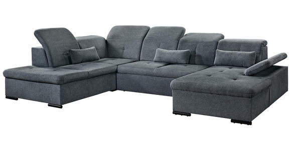 WOHNLANDSCHAFT  in Chenille Dunkelgrau  - Dunkelgrau/Grau, KONVENTIONELL, Kunststoff/Textil (188/340/240cm) - Carryhome