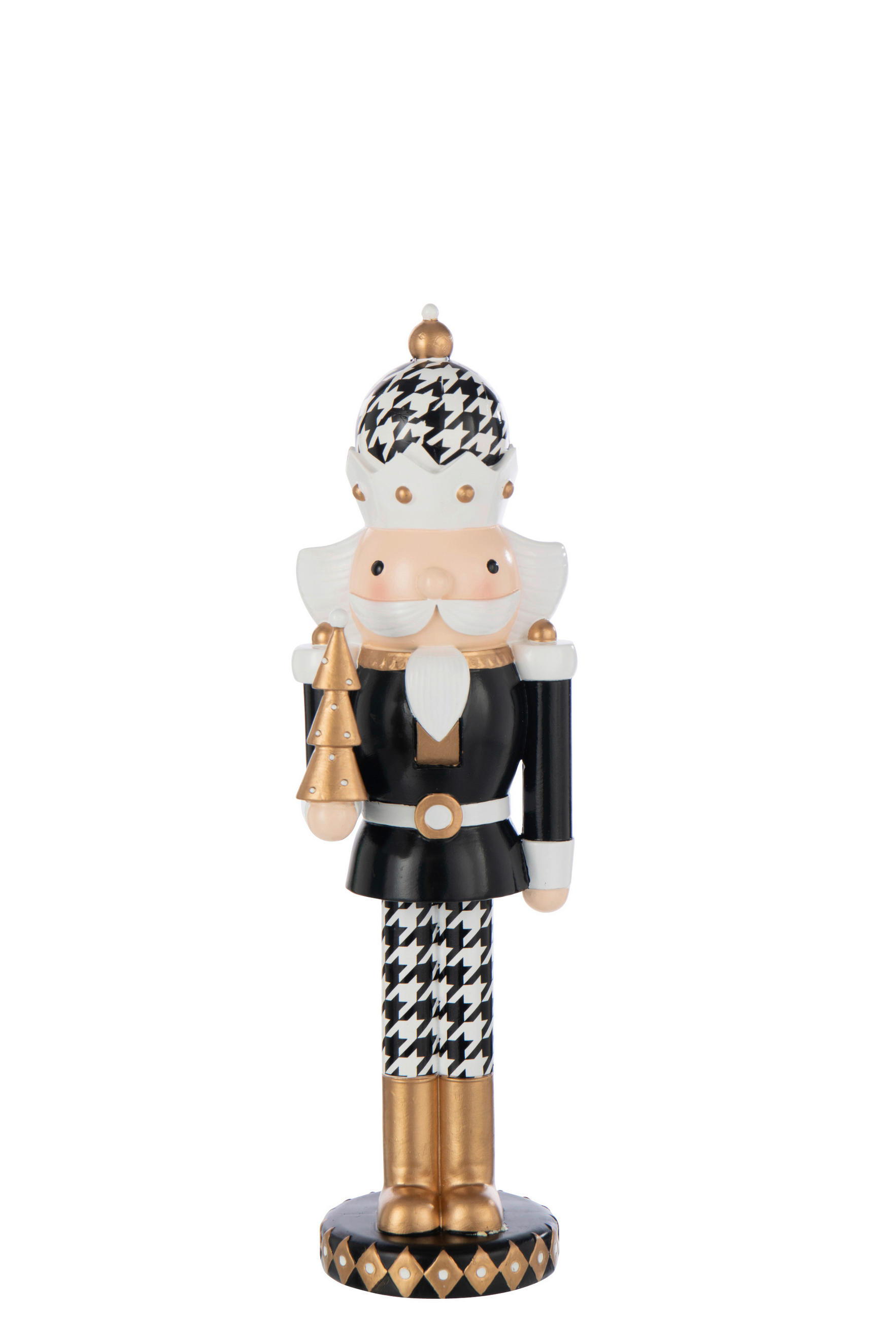 NUSSKNACKERFIGUR - Weiss/Schwarz, Basics, Naturmaterialien/Stein (12,5/12,5/41cm)