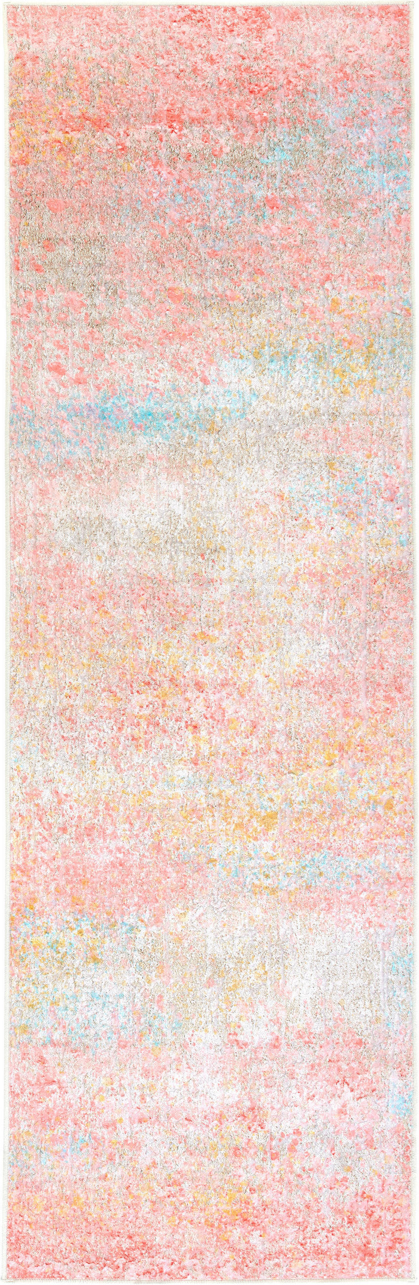 LÄUFER 80/250 cm ONDEA FIORITH, waschbar  - Türkis/Dunkelgelb, Design, Kunststoff/Textil (80/250cm) - Lindorug
