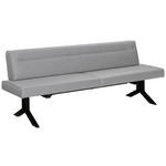 SITZBANK 220/87/70 cm Lederlook (vegan) Hellgrau Metall  - Hellgrau/Schwarz, KONVENTIONELL, Textil/Metall (220/87/70cm) - Moderano