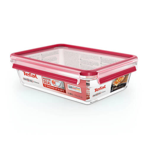 POSODA ZA SHRANJEVANJE   26.7/22.5/17.5 cm           - rdeča/prozorno, Basics, umetna masa/steklo (26.7/22.5/17.5cm) - Tefal
