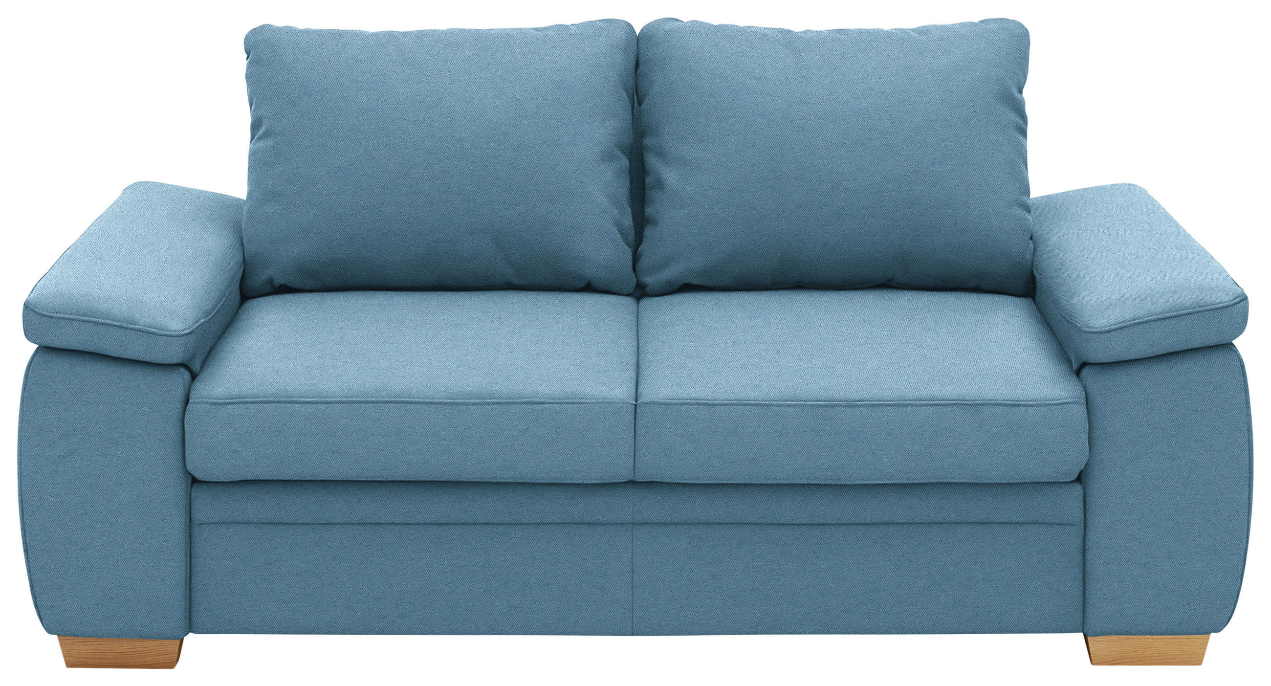 SCHLAFSOFA Chenille Blau  - Blau/Eiche Bianco, KONVENTIONELL, Holz/Textil (196/90/100cm) - Beldomo Style