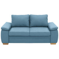 SCHLAFSOFA Chenille Blau  - Blau/Eiche Bianco, KONVENTIONELL, Holz/Textil (196/90/100cm) - Beldomo Style
