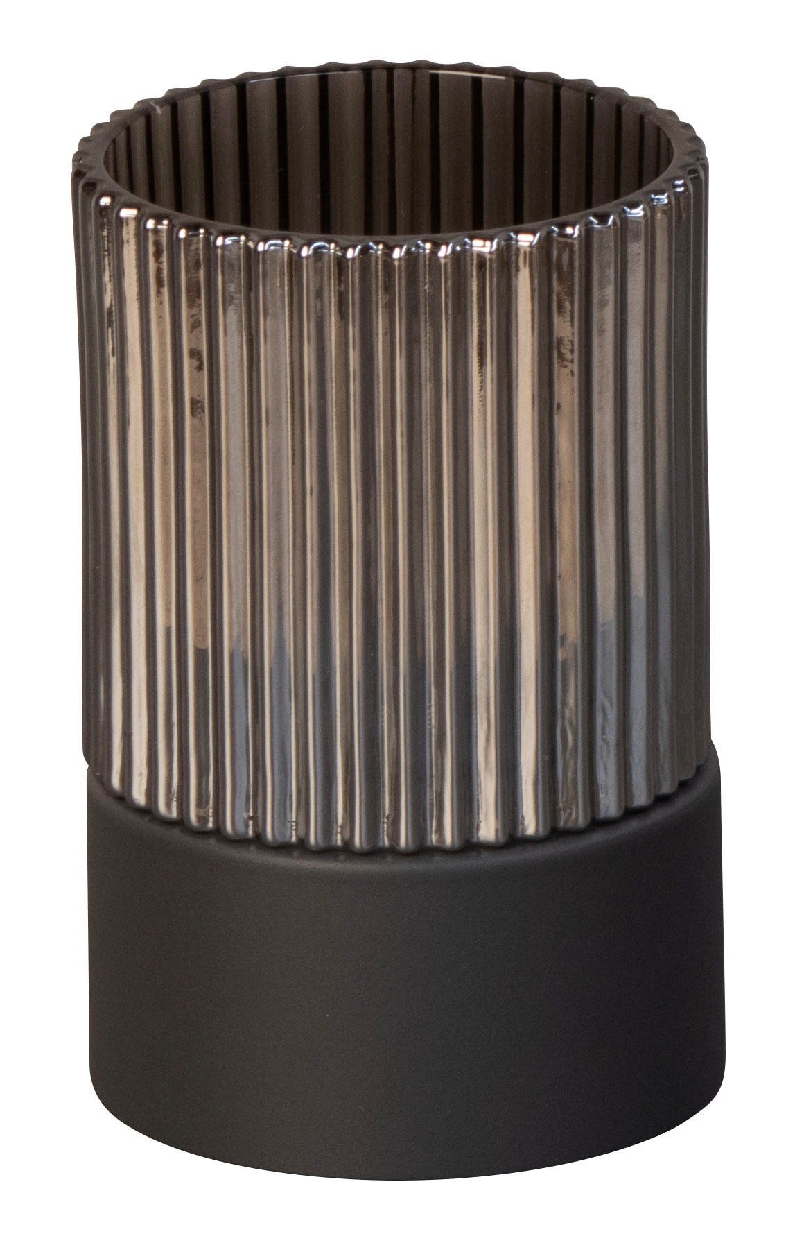 AKKU-TISCHLEUCHTE Ariva Pro 9,5/14,5 cm  - Graubraun/Grau, Design, Glas/Metall (9,5/14,5cm)