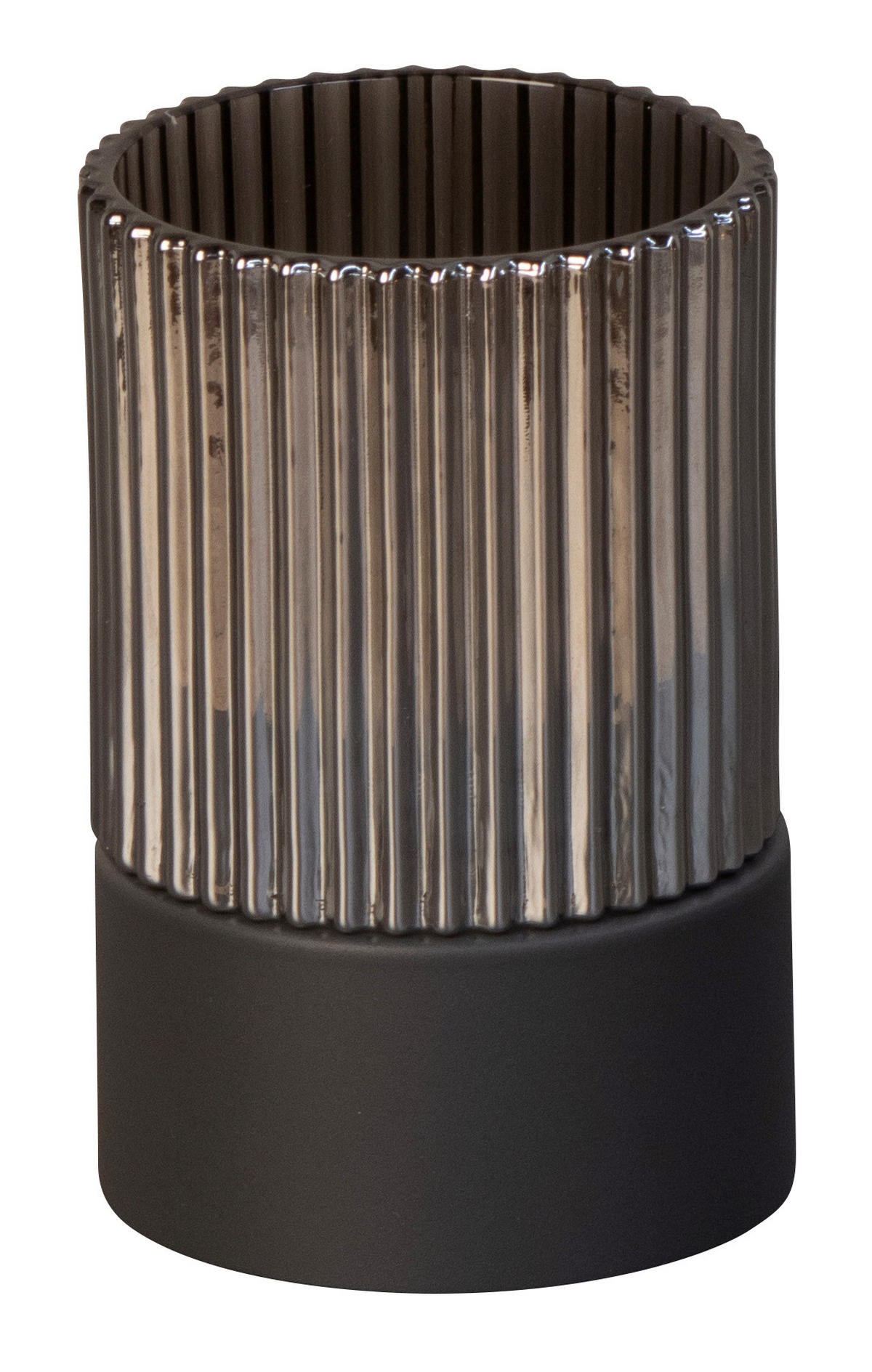 AKKU-TISCHLEUCHTE Ariva Pro 9,5/14,5 cm  - Graubraun/Grau, Design, Glas/Metall (9,5/14,5cm)