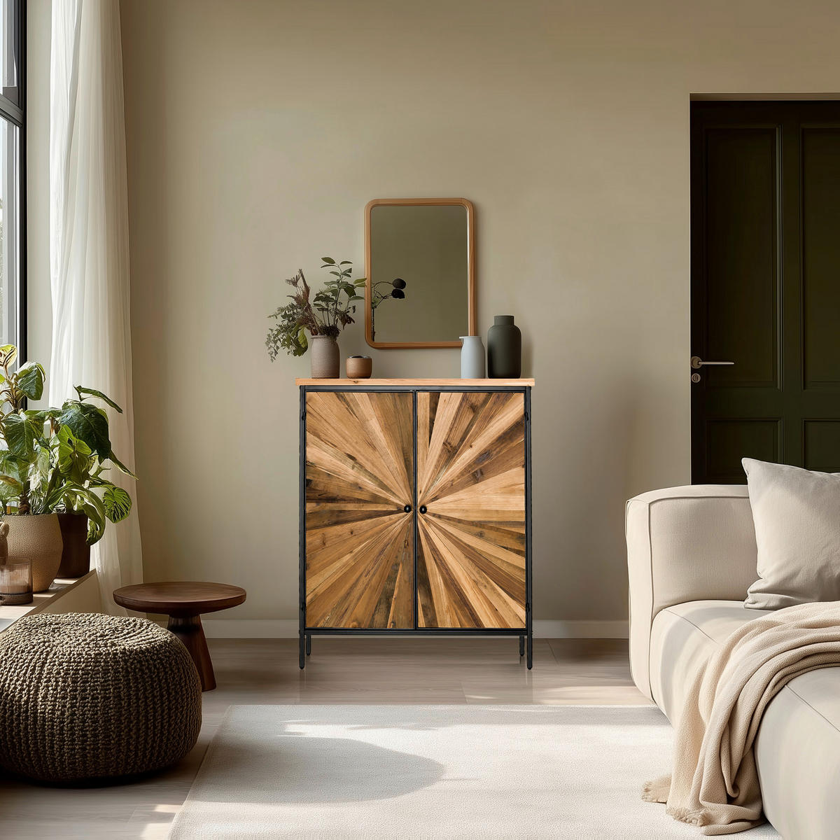 KOMMODE  in 80/94/34,5 cm  - Dunkelbraun/Schwarz, MODERN, Holz/Metall (80/94/34,5cm) - MID.YOU