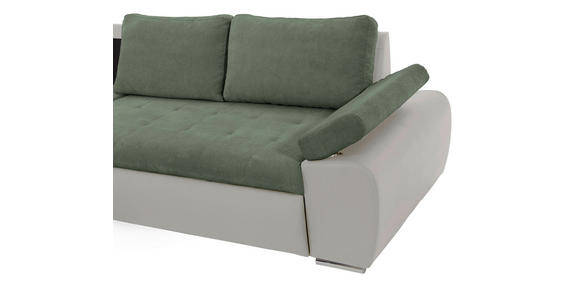 ECKSOFA in Flachgewebe Weiß, Olivgrün  - Weiß/Olivgrün, Design, Kunststoff/Textil (175/271cm) - Xora