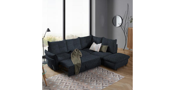 ECKSOFA in Bouclé Anthrazit  - Anthrazit/Schwarz, Design, Textil/Metall (250/220cm) - Xora