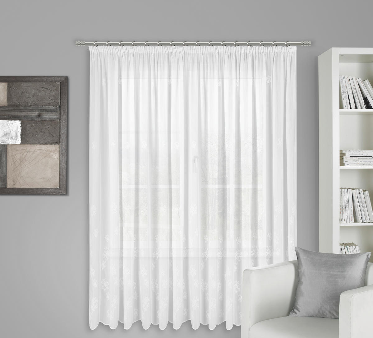FERTIGSTORE  halbtransparent   450/245 cm  - Weiß, KONVENTIONELL, Textil (450/245cm) - Esposa