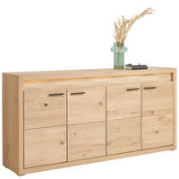 TÁLALÓSZEKRÉNY 188,8/92,8/40 cm  - fekete/tölgyfa, Konventionell, fém/fa (188,8/92,8/40cm) - Linea Natura