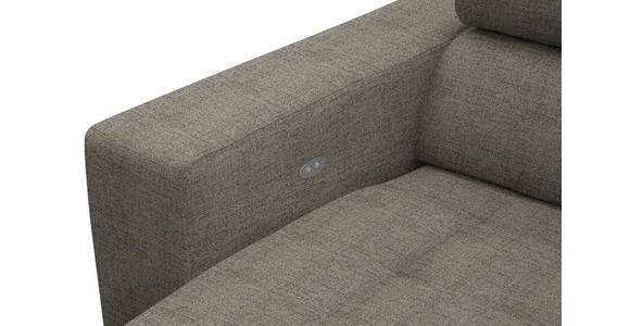 ECKSOFA in Chenille Hellbraun  - Chromfarben/Hellbraun, Design, Textil (301/207cm) - Xora