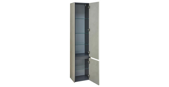 HOCHSCHRANK 37/168/33 cm  - Sandfarben/Lavagrau, Design, Glas/Holzwerkstoff (37/168/33cm) - Dieter Knoll