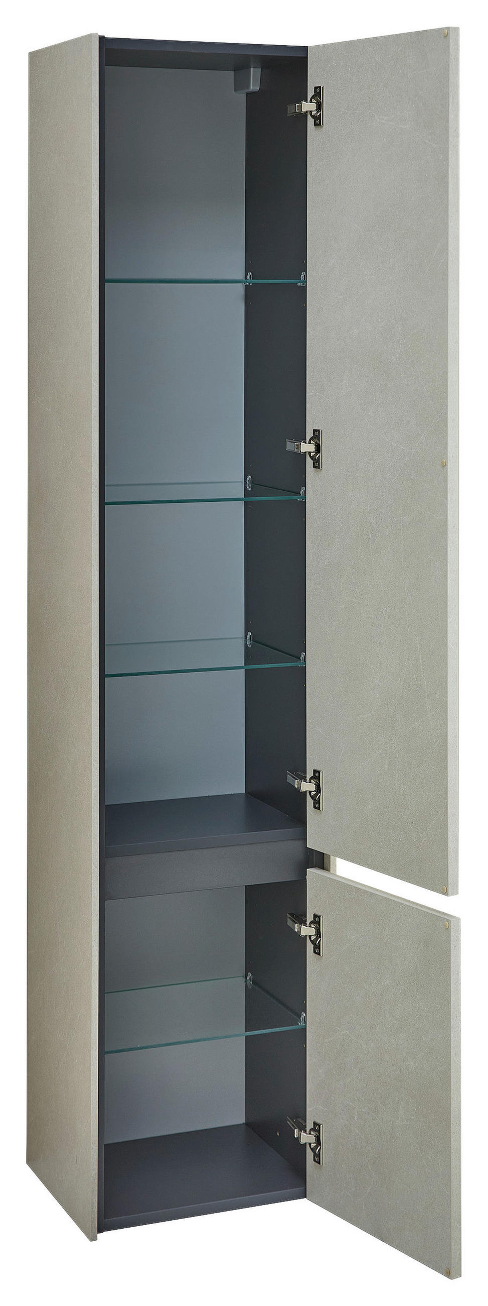 HOCHSCHRANK 37/168/33 cm  - Sandfarben/Lavagrau, Design, Glas/Holzwerkstoff (37/168/33cm) - Dieter Knoll
