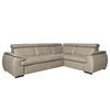 ECKSOFA Hellgrau Echtleder  - Wengefarben/Hellgrau, Design, Leder/Holz (265/193cm) - Livetastic
