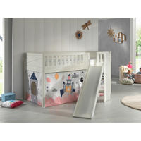 SPIELBETT Kiefer massiv 90/200 cm Weiß  - Weiß/Nickelfarben, ROMANTIK / LANDHAUS, Holz (90/200cm) - Vipack