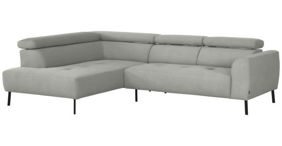 ECKSOFA in Chenille Alabasterfarben 205/280 cm - Alabasterfarben/Schwarz, Design, Textil/Metall (205/280cm) - Xora
