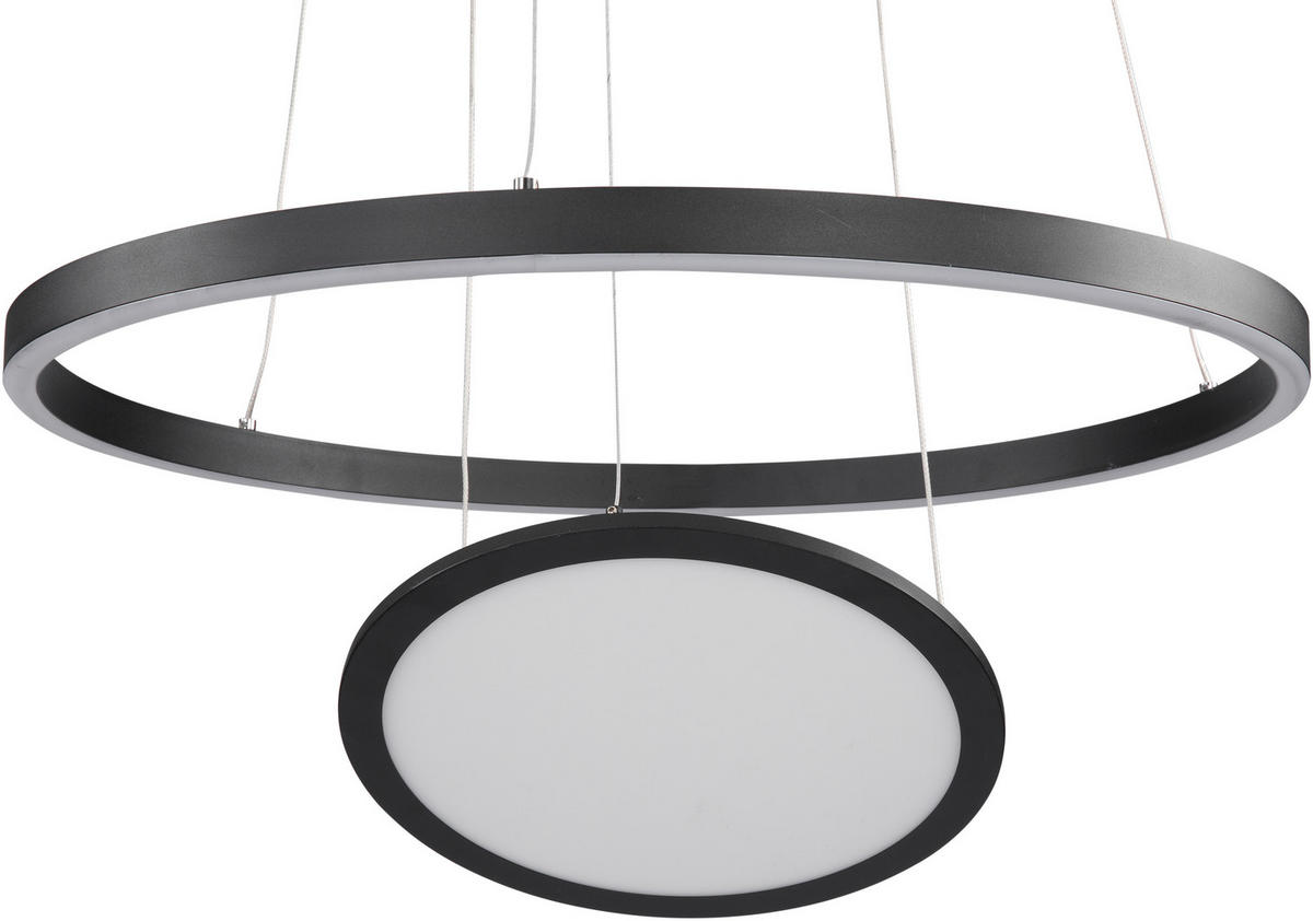 ZÁVĚSNÉ LED SVÍTIDLO, 60 cm  - bílá/černá, Trend, kov/plast (60cm) - Novel