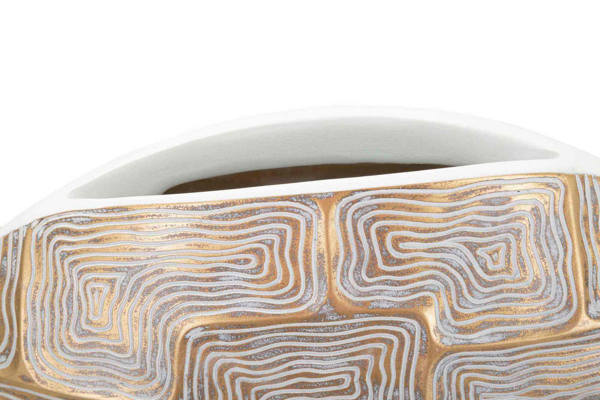 Vase Eclips  - Goldfarben/Weiß, Basics, Kunststoff (36/34.5/11cm)