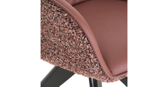ARMLEHNSTUHL in Chenille, Lederlook - Rotbraun/Schwarz, KONVENTIONELL, Holz/Textil (60/83/65cm) - Landscape