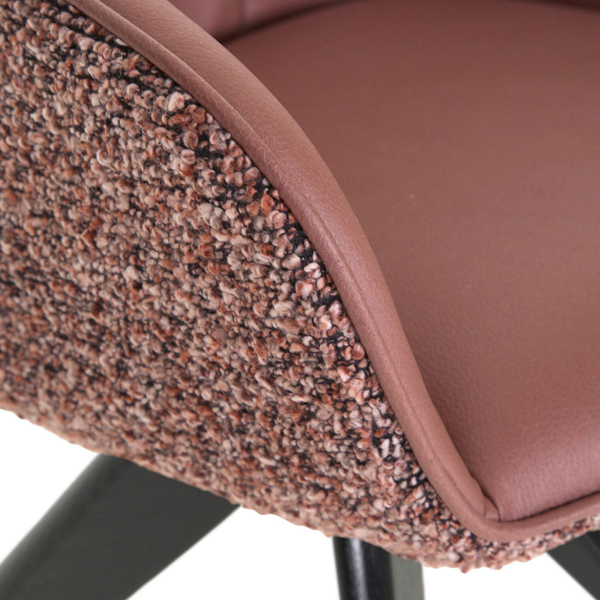 ARMLEHNSTUHL  in Chenille, Lederlook  - Rotbraun/Schwarz, KONVENTIONELL, Holz/Textil (60/83/65cm) - Landscape