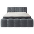 BOXBETT 160/200 cm,  in Anthrazit, gepolstertes Kopfteil, Bettkasten, Topper, Matratzen, H3 + H3 = fest  - Anthrazit/Schwarz, MODERN, Kunststoff/Textil (160/200cm) - Xora