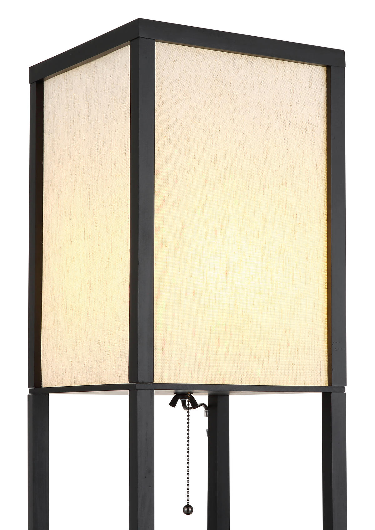 STEHLEUCHTE - Schwarz/Naturfarben, Design, Holz/Textil (26/26/159cm) - Globo