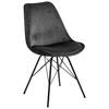 STUHL Samt Dunkelgrau  - Dunkelgrau/Schwarz, Trend, Textil/Metall (48,5/85,5/54cm) - Carryhome