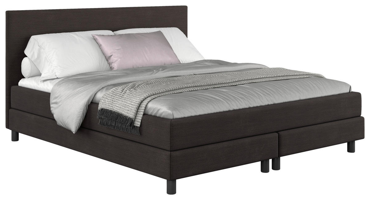 AMERICKÁ POSTEĽ, 160/200 cm, tmavohnedá - čierna/tmavohnedá, Modern, kompozitné drevo/textil (160/200cm) - MID.YOU