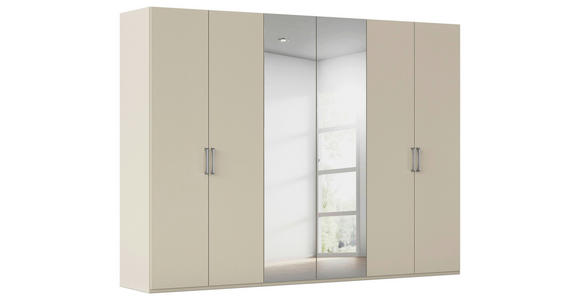 DREHTÜRENSCHRANK 301/235/61 cm,  in Champagner, 6-türig  - Chromfarben/Edelstahlfarben, Basics, Glas/Holzwerkstoff (301/235/61cm) - Novel