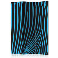 Paravent doppeltseitig mit 3  Flügel - Blau/Schwarz, Basics, Holz/Textil (135/172/3cm) - artgeist