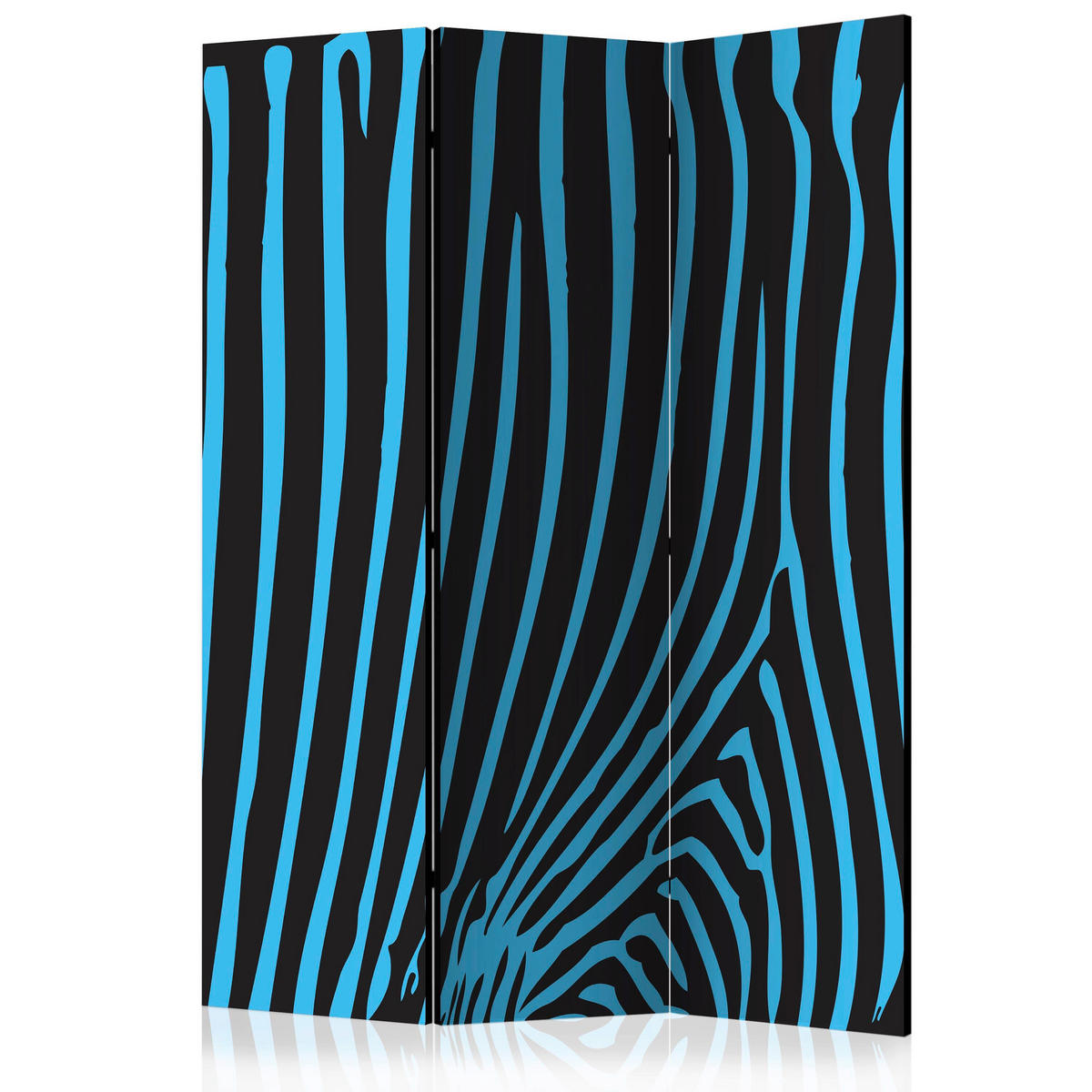 Paravent doppeltseitig mit 3  Flügel - Blau/Schwarz, Basics, Holz/Textil (135/172/3cm) - artgeist