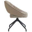 ARMLEHNSTUHL  Sitzfläche 360° drehbar, automatische Rückholfunktion Webstoff Echtleder  - Beige/Schwarz, Design, Leder/Textil (61/81/66cm) - Dieter Knoll