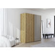 SCHWEBETÜRENSCHRANK 180/223/68 cm 2-türig Eichefarben, Fango  - Fango/Eichefarben, Design, Glas/Holz (180/223/68cm) - Novel