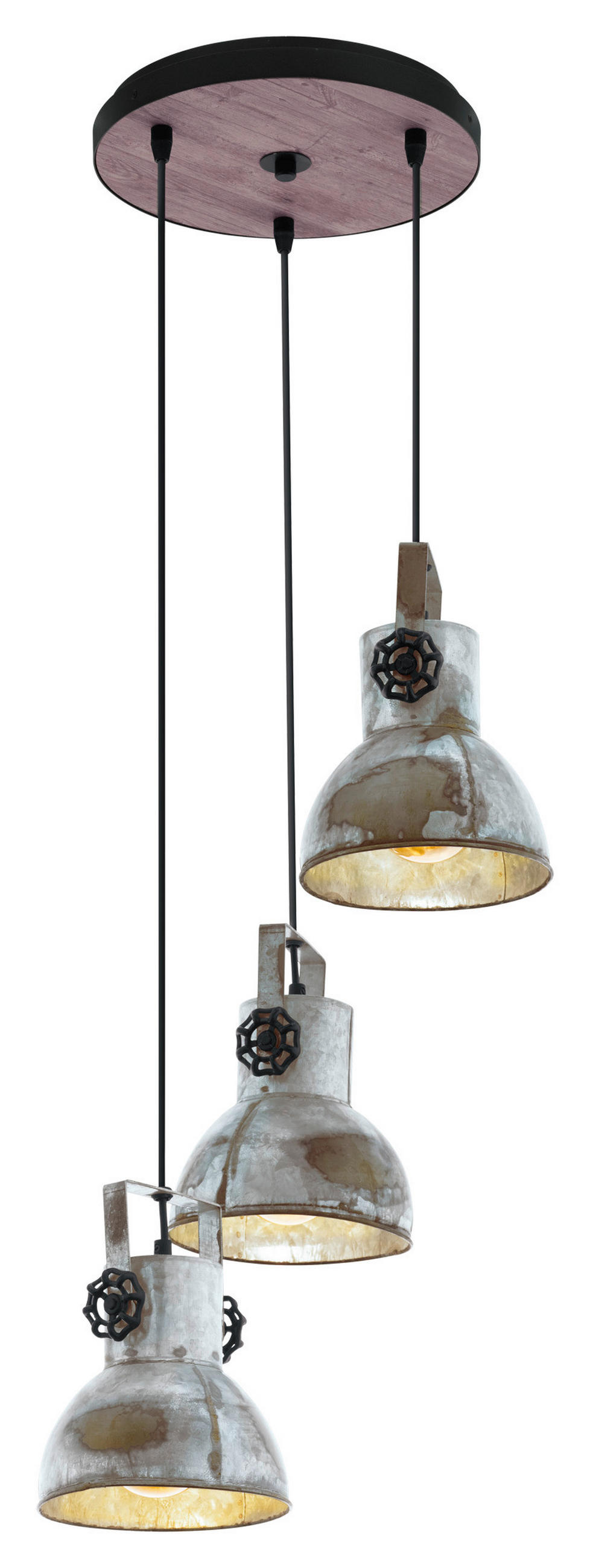 HÄNGELEUCHTE BARNSTAPLE 27/150 cm   - Zinkfarben/Schwarz, Design, Holz/Metall (27/150cm) - Eglo