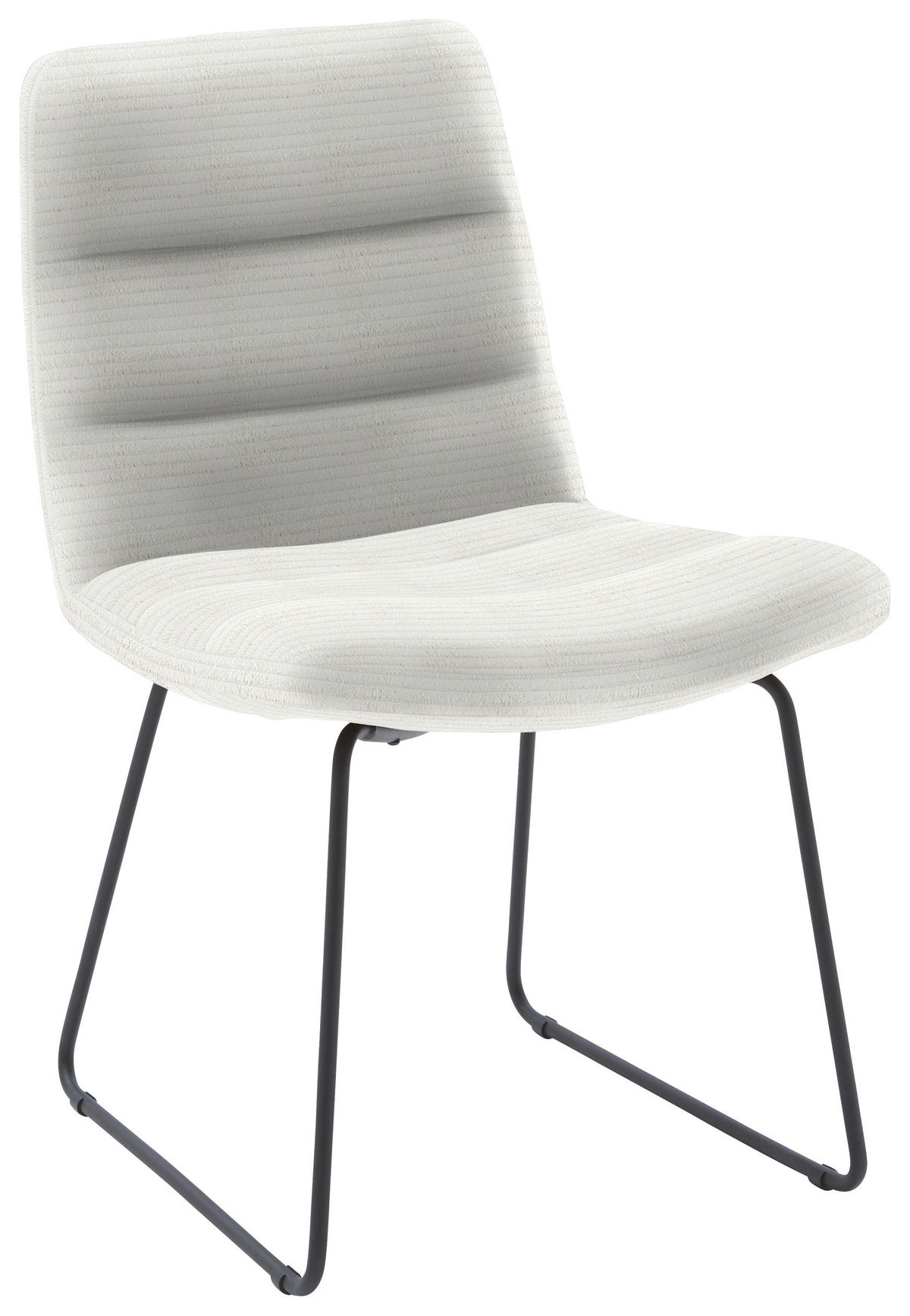 STUHL  in Cord Textil  - Schwarz/Weiß, Design, Textil/Metall (52/88/66cm) - Dieter Knoll