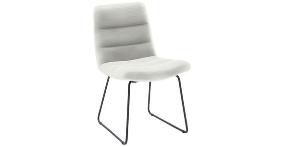 STUHL  in Cord Textil  - Schwarz/Weiß, Design, Textil/Metall (52/88/66cm) - Dieter Knoll