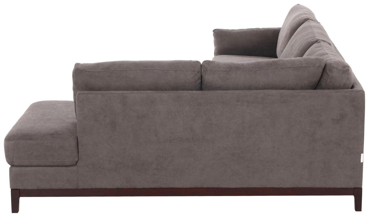 ECKSOFA Grau Webstoff  - Braun/Grau, Basics, Holz/Textil (278/210cm) - MID.YOU