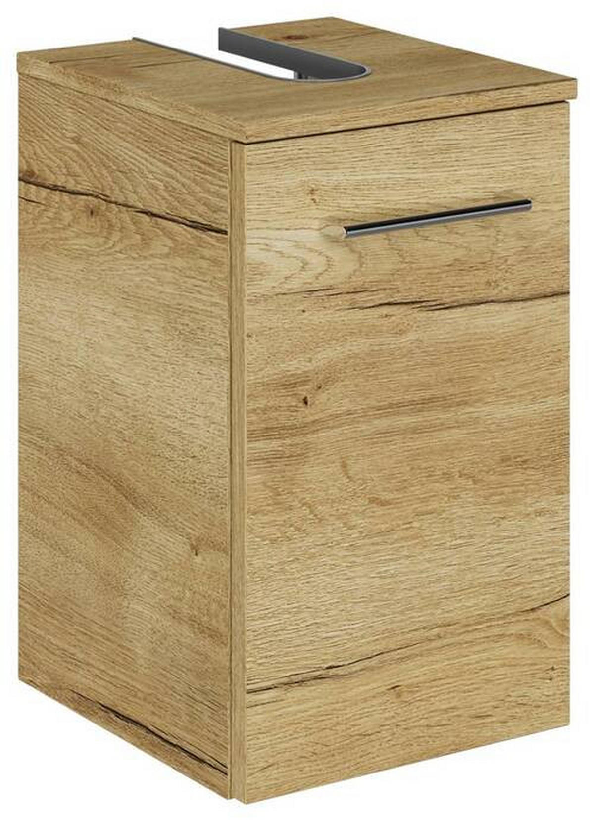 WASCHBECKENUNTERSCHRANK 30/49,8/33,3 cm  - Chromfarben/Wildeiche, KONVENTIONELL, Holzwerkstoff/Metall (30/49,8/33,3cm) - Sadena