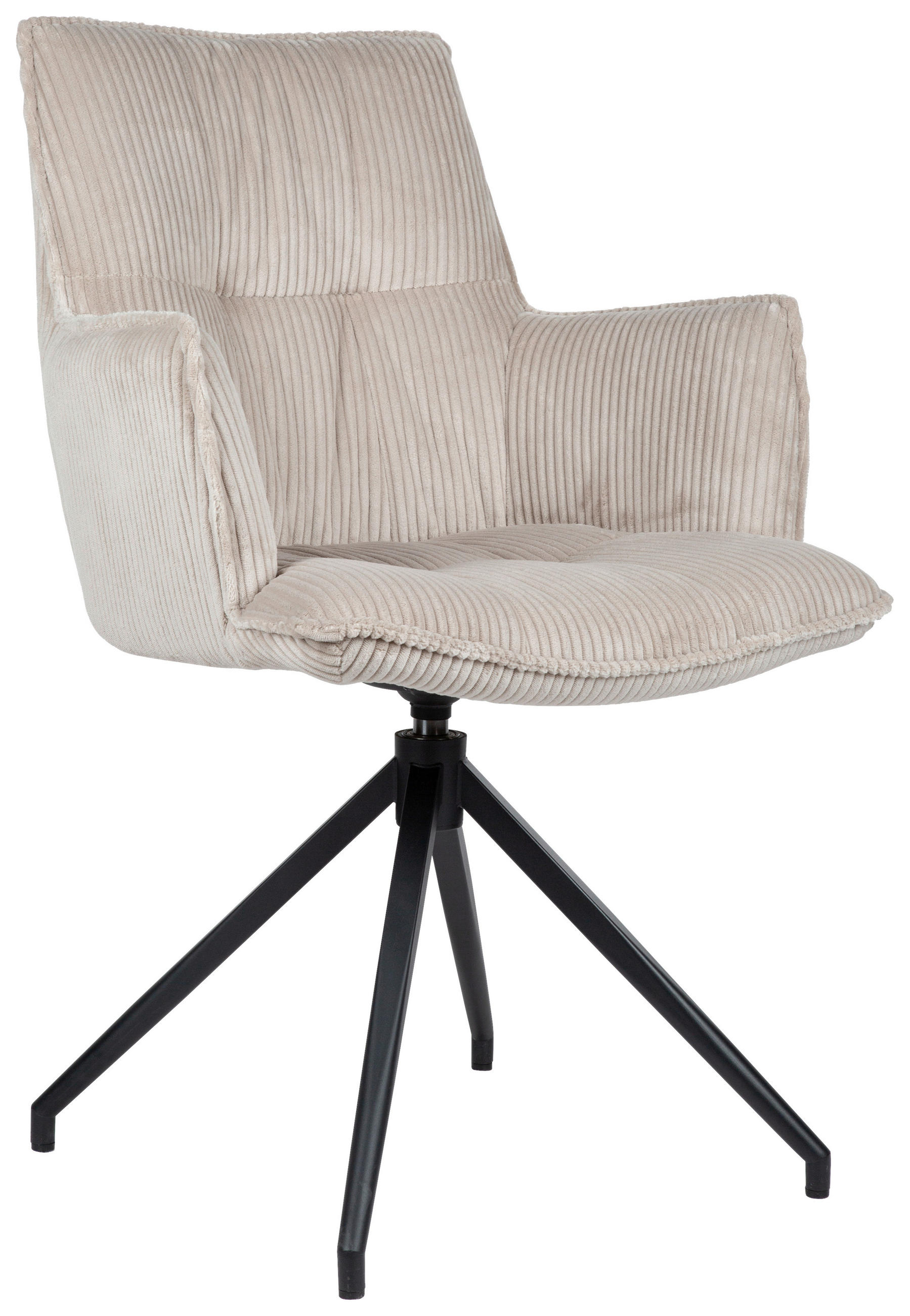 ARMLEHNSTUHL  in Eisen Cord  - Taupe/Schwarz, Design, Textil/Metall (59/89,5/63cm) - Novel