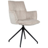 ARMLEHNSTUHL  in Eisen Cord  - Taupe/Schwarz, Design, Textil/Metall (59/89,5/63cm) - Novel