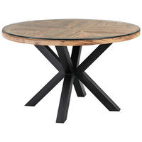 STOL ZA BLAGOVAONICU  prirodne boje, crna  drvo, metal, staklo      - prirodne boje/crna, Lifestyle, staklo/drvo (130/76/130cm) - Livetastic