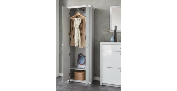 GARDEROBENSCHRANK 66/195/33 cm - Chromfarben/Alufarben, Design, Holzwerkstoff/Metall (66/195/33cm) - Dieter Knoll