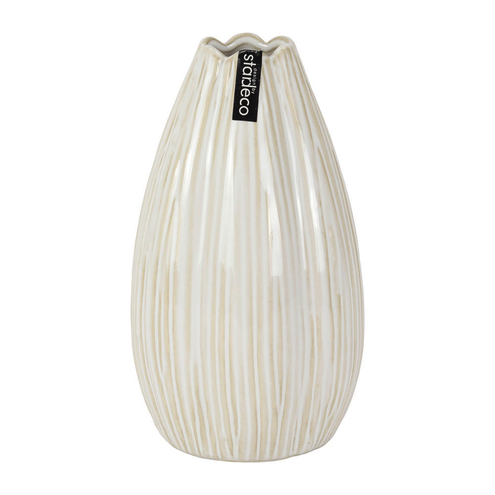 VÁZA, keramika, 18 cm - bílá, Basics, keramika (11/18/11cm)