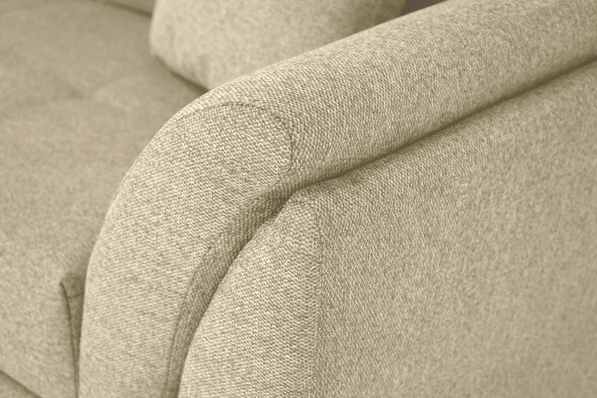 ECKSOFA Beige Webstoff  - Beige/Schwarz, Design, Kunststoff/Textil (187/278cm) - Livetastic