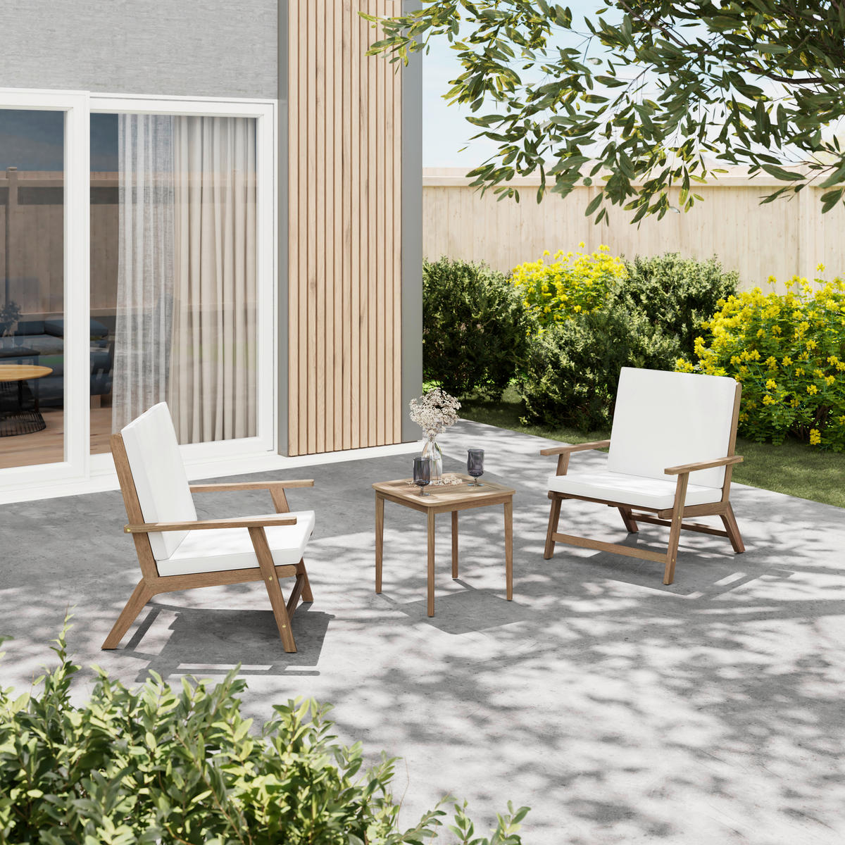 BALKONSET  - Akaziefarben, MODERN, Holz (70/72/78cm) - Ambia Garden