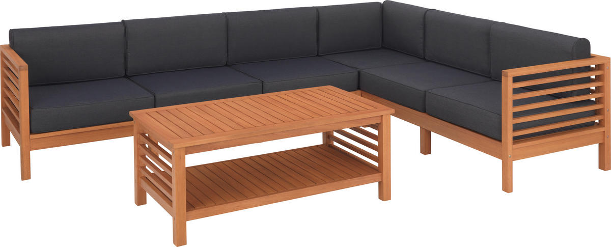 Mobilier Terasă Și Lounge  268/204 cm   - culoare natur/gri, Lifestyle, lemn/textil (268/204cm) - Ambia Garden