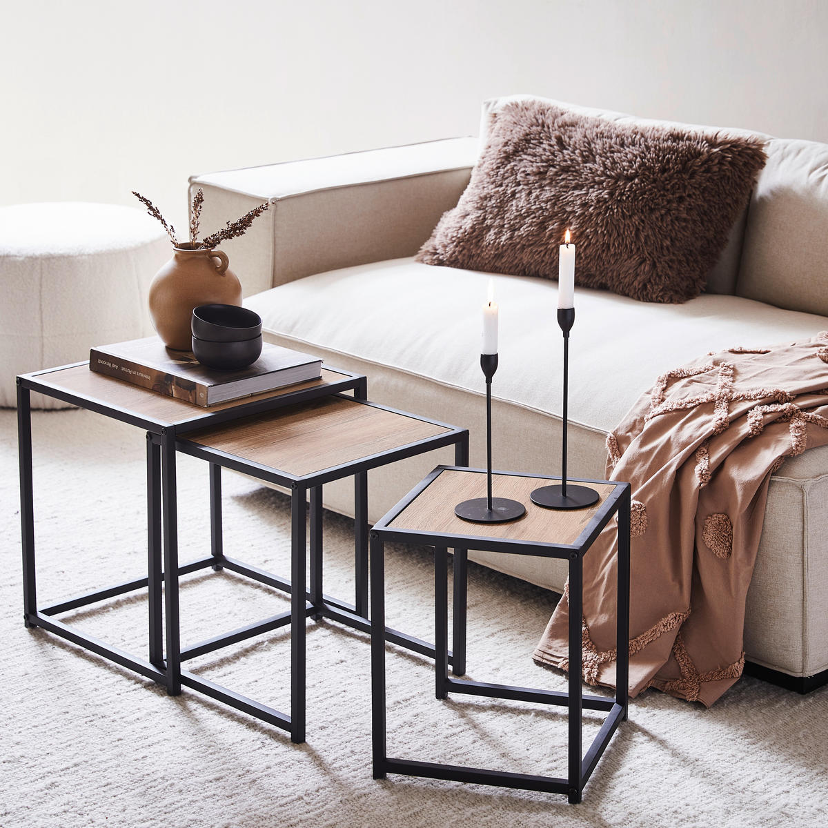 SERVIERWAGEN in Schwarz, Weiß  - Schwarz/Weiß, Basics, Holzwerkstoff/Metall (91/80,5/54cm) - MID.YOU