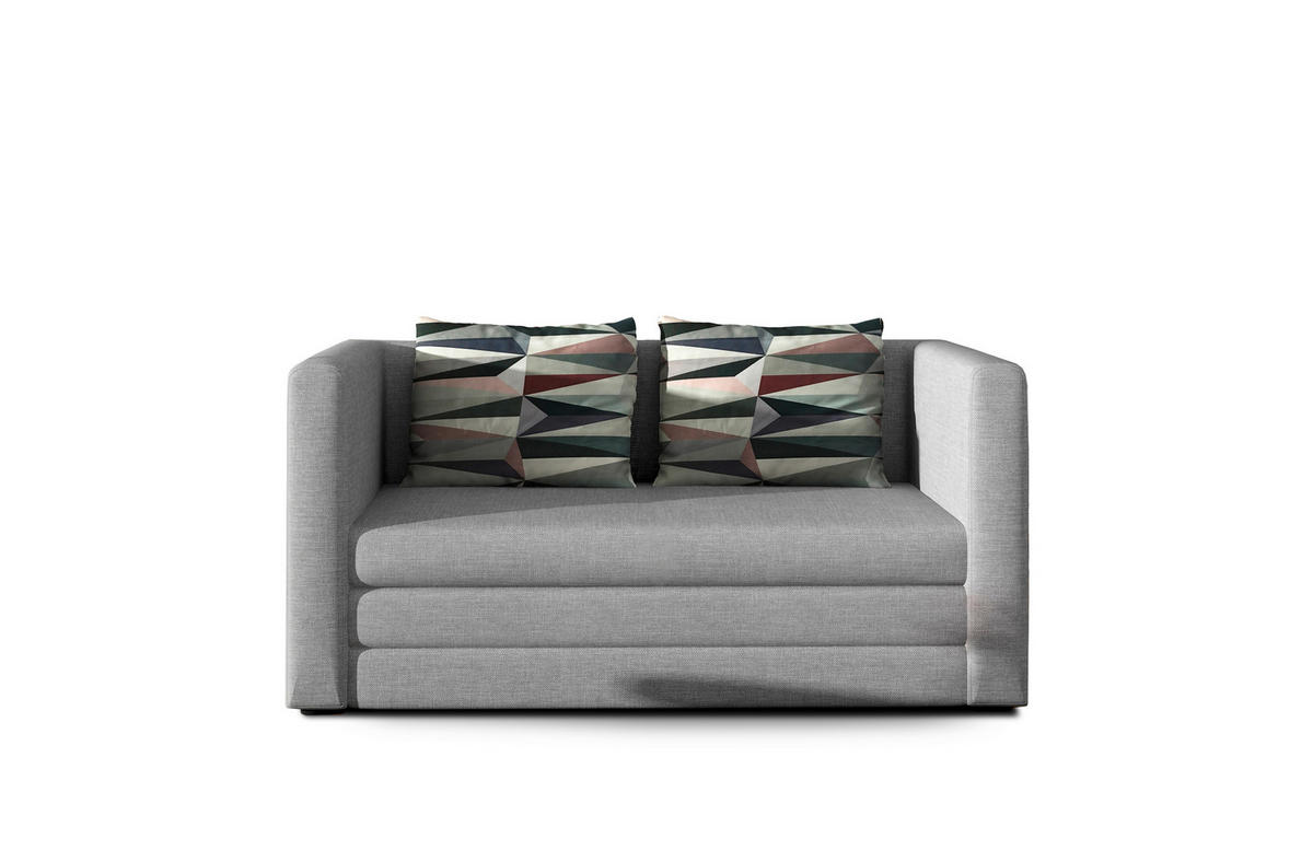 SCHLAFSOFA Webstoff Hellgrau  - Hellgrau/Schwarz, Design, Kunststoff/Textil (132/62/70cm) - MID.YOU