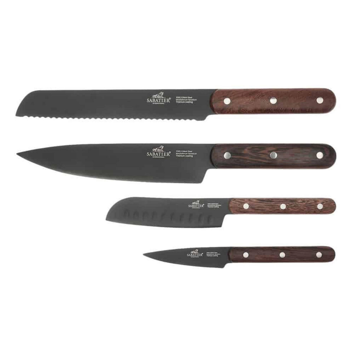 KNIVSET  - svart/mörkbrun, Design, metall/trä (26/2,8/38cm)